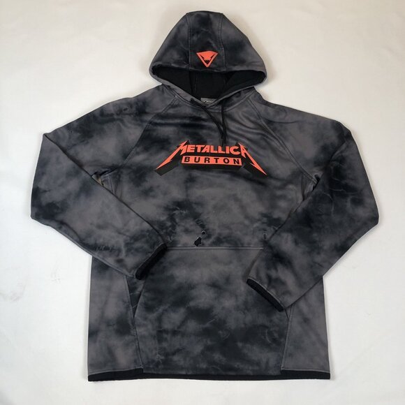 Burton Snowboard x Metallica Hoodie Tie-Dye Sweatshirt Mens Large Distressed Ski - Picture 15 of 15